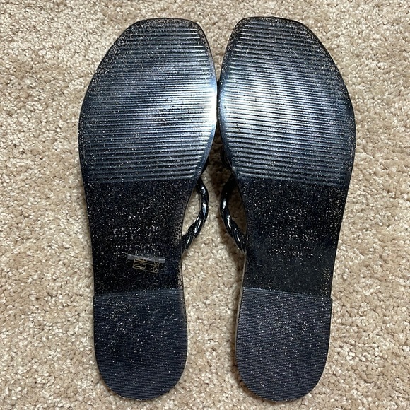 NIB 8B SCHUTZ Glitter jelly black pool slides mules sandalia Diana sandals NEW - Picture 7 of 9